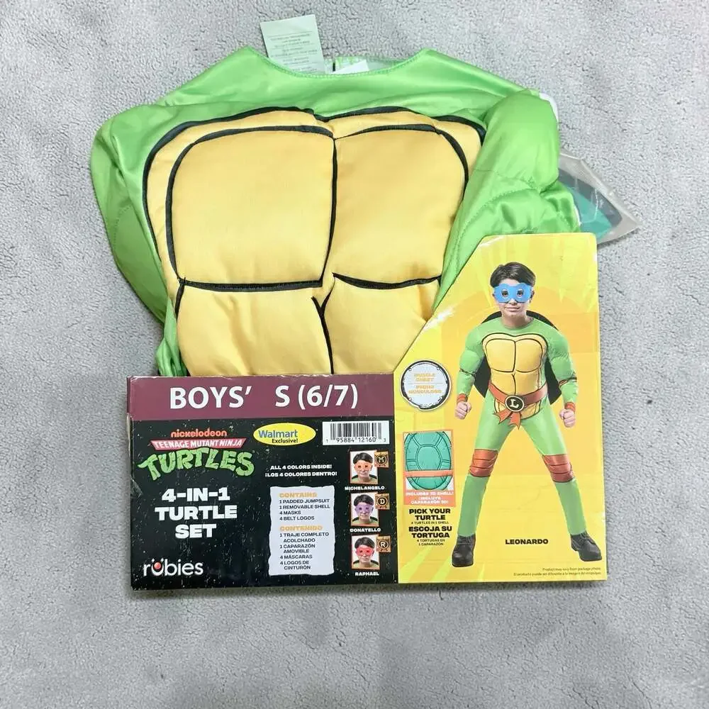 Rubies Teenage Mutant Ninja Turtles 4-in-1 Turtle Set Boys Size S 6/7